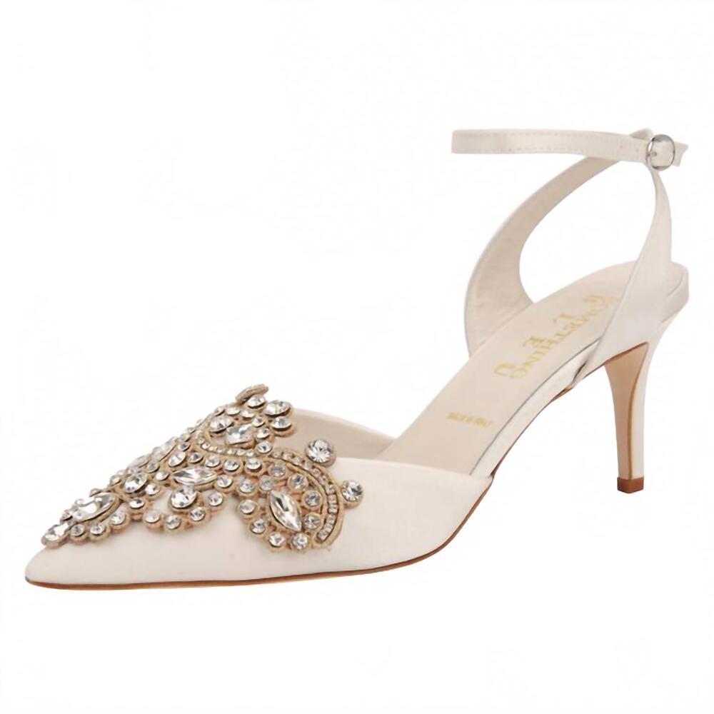 NEW SOMETHING BLEU women's emmie satin sandals in ivory